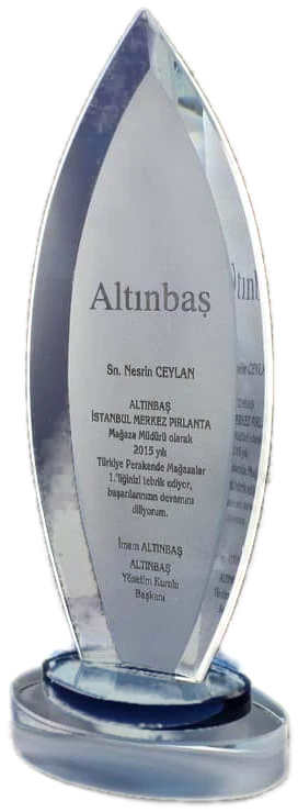 Nur Plaket Kristal damla plaket