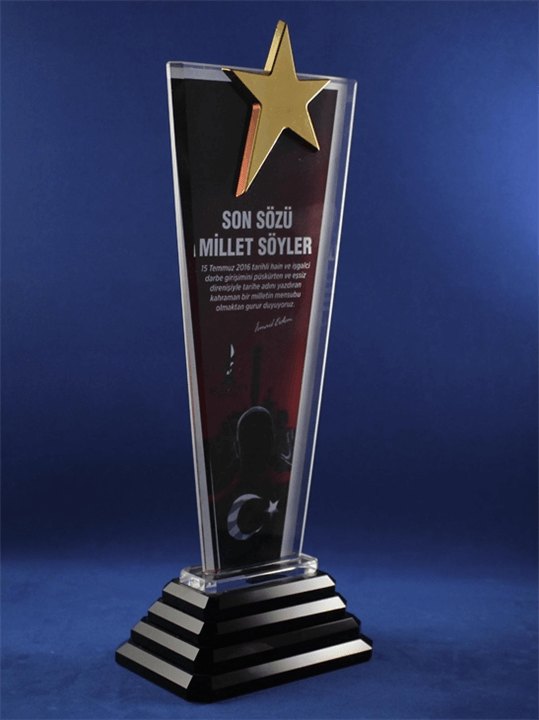 Nur Plaket NP-081 kodlu plaket, 30 × 11 cm